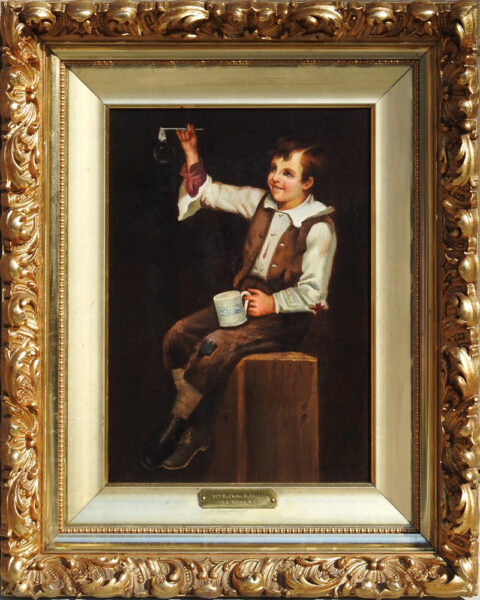 Brown, NA, J.G.<br>(1831-1913)<br>“Boy Blowing Bubbles”